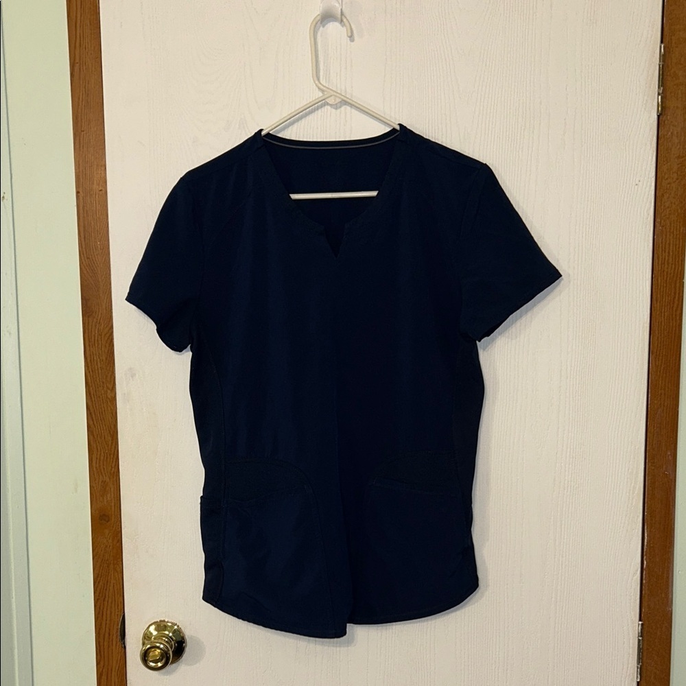 Scrubstar Indigo Blue Women's Short Sleeve Scrub Top Size Medium